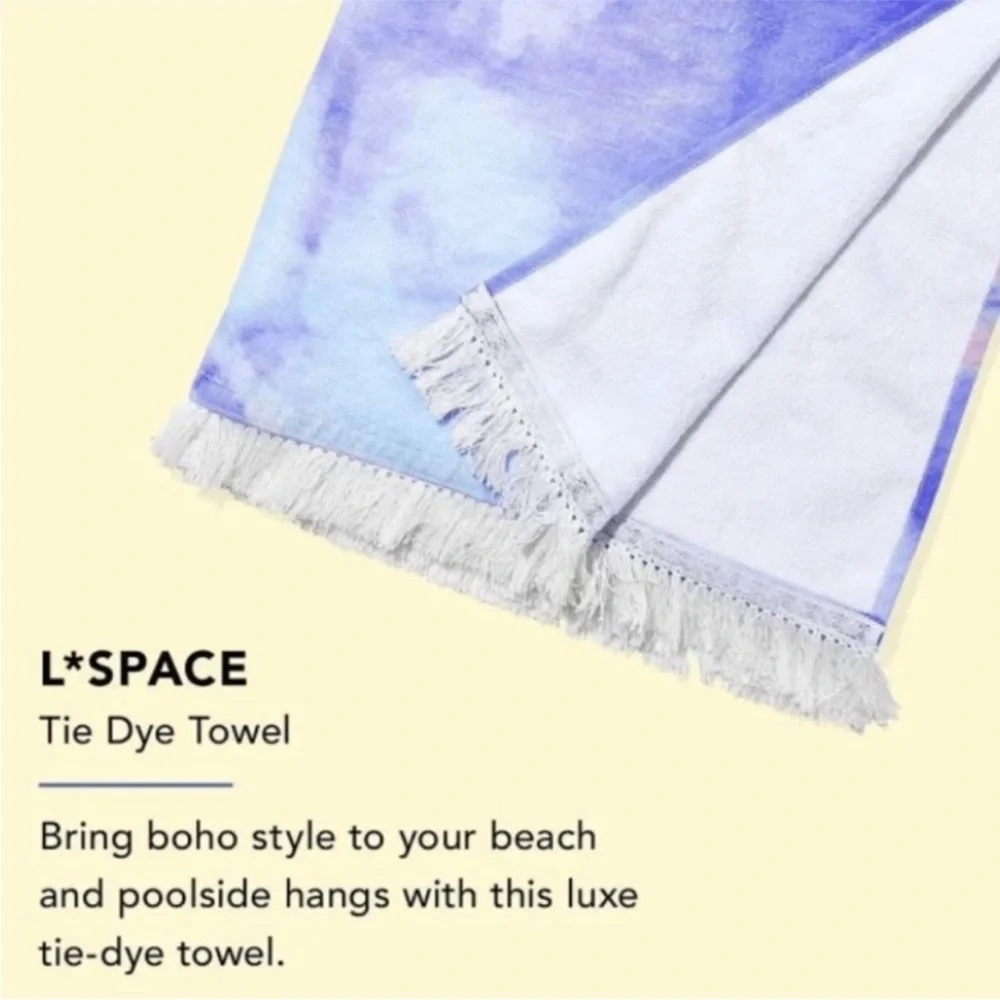 NWT L*Space Tie Dye Fringe Beach Towel